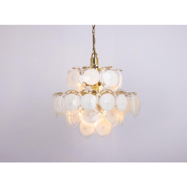1970s Murano Glass Disc Chandelier by Vistosi for Mazzega, Italy, 1970s For Sale - Image 5 of 13