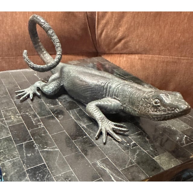 Bronze Maitland Smith Lizard Stone Cigar Box For Sale - Image 8 of 15