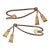 Pair of Vintage Italian Gilt Rope Curtain Tiebacks With Tassels, Hollywood Regency Style For Sale