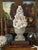 Large handmade seashell topiary in traditional cast concrete urn. Artist made in the style of ancient Medici grotto design...