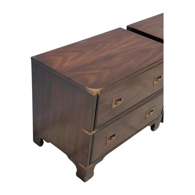 Mid 20th Century Heritage Mid 20th Century Campaign Chest of Drawers (Set of 2) For Sale - Image 5 of 9