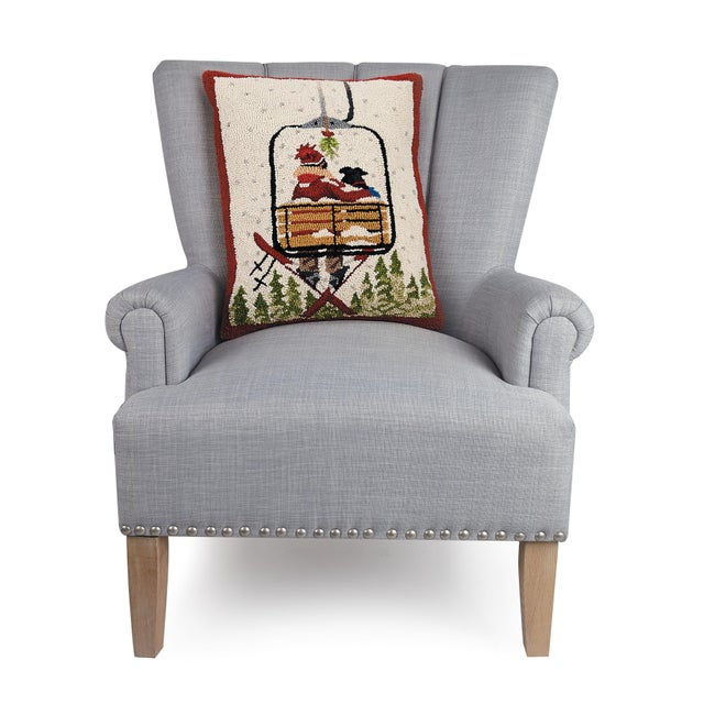 A festive way to spruce up your home for the holidays and winter season! 100% wool hooked throw pillow / accent pillow....