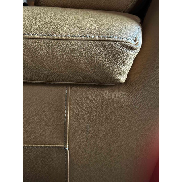 Light Yellow Burov of Paris French Leather Chairs-a Pair For Sale - Image 8 of 12