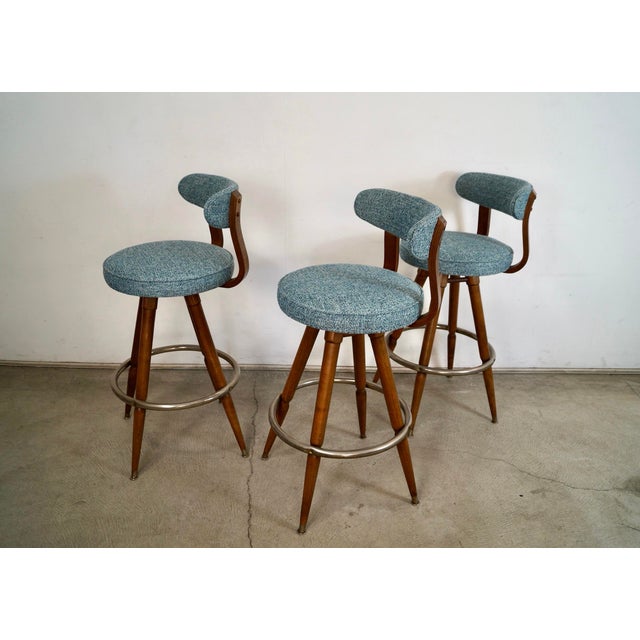 Mid-Century Modern 1960’s Mid-Century Modern Bentwood Bar Stools - Set of 3 For Sale - Image 3 of 12