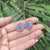 6.32ct Cabochon Turquoise Pink Sapphire & Diamond Floral Stud Earrings 14k Gold- A Pair For Sale In New York - Image 6 of 13