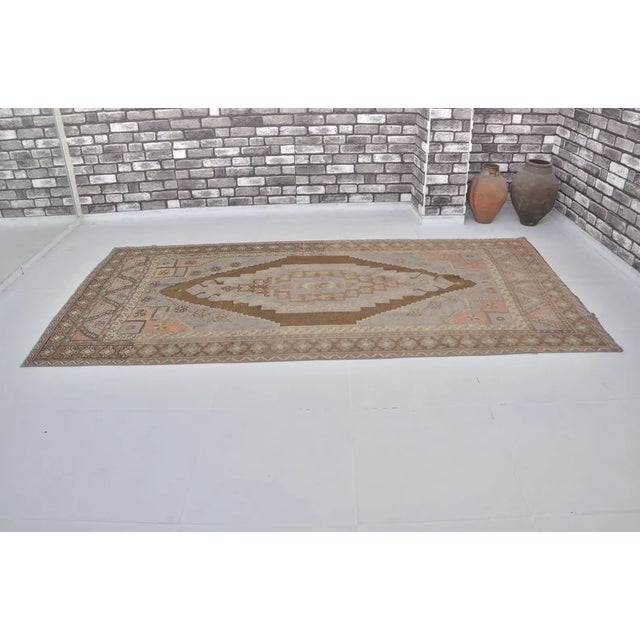 Handmade wool carpet in Turkish Anatolia , Vintage Oushak Rug,Turkish Vintage Anatolian Rug, Handmade wool Rug . One Of...
