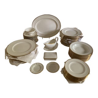 1950’s Vintage Wedgwood California Bone China Set, Gold Rim- 102 Pieces For Sale