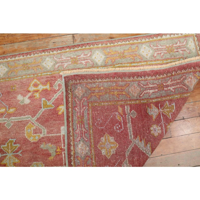 Textile Antique Soft Red Turkish Oushak Early 20th Century Runner - 2'6" x 11'4" For Sale - Image 7 of 8