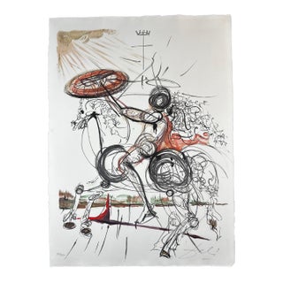 Dali Crazy Horse Hand Signed Numbered Lithograph Surreal Rare Art For Sale