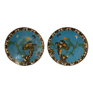 Pair of Taisho Era (1912-1926) Japanese Cloisonné Chargers For Sale