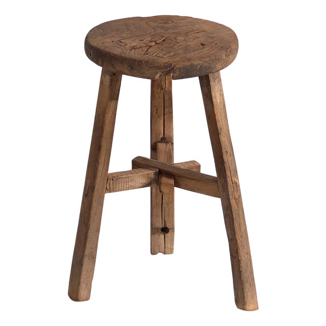 Vintage Round Stool, 1920 For Sale