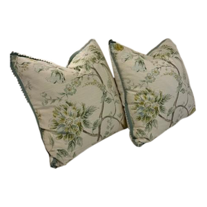 Eastern Accents Green, Blue, and White, Floral Botanical Pillow