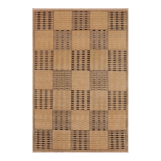 1990s Contemporary Gabbeh Beige/Tan Wool Rug - 8'11" X 11'9" For Sale