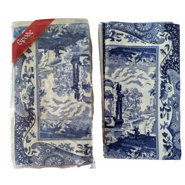 Vintage Spode Blue Italian Paper Napkins Serviettes Set of 15 Chairish