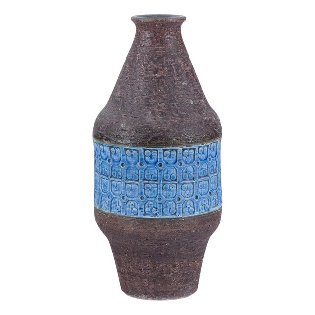 Large Vase in Rimini Blue Glazed Ceramic by Aldo Londi for Bitossi, Italy, 1960s For Sale