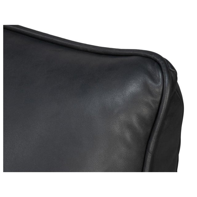 2020s Black Leather Swivel Slipper Chair For Sale - Image 5 of 12