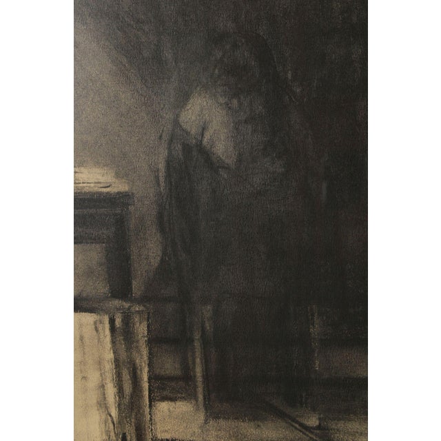 Sidney Goodman Charcoal Drawing, 'Interior with Figure' For Sale - Image 13 of 18