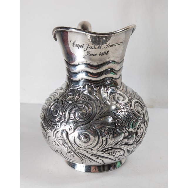 We are selling this beautiful Japanese Aesthetic Movement style water pitcher by Meriden Britannia Company. This late 19th...