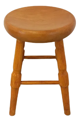 Vintage Stool in Oak in the style of Charlotte Perriand, 1960s