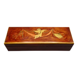 1920 French Box With Hand Painted Cupid Putti
