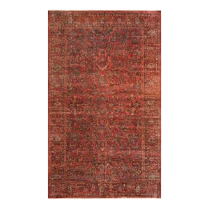 Pasargad Home Antique Sarouk Wool Area Rug-12'10" X 20' 5" , Red