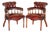 Oxblood Leather Chesterfield Captain's Chairs with Floor Lock Rings, Set of 2 For Sale