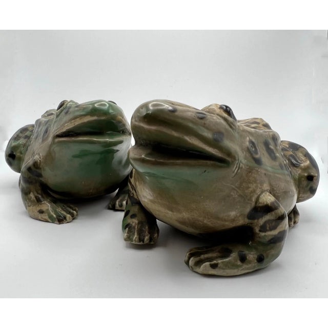 Vintage Pair of Green Frog Figurine Chairish