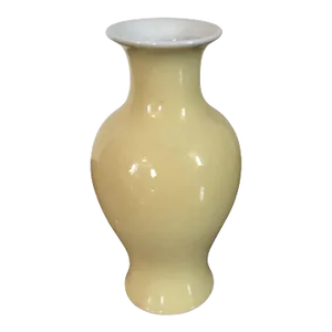 20th Century Chinese Monochrome Porcelain Baluster Shape Vase with Yellow Glaze