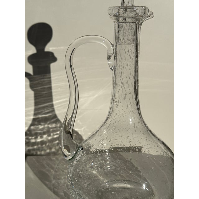 Large Clear Glass Carafe with Stopper from Biot, 1956 For Sale - Image 10 of 13