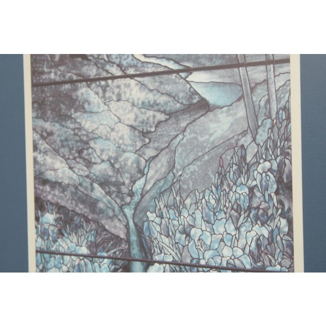 Art Nouveau Style Stained Glass Window Art Print, Custom Framed For Sale - Image 9 of 13