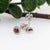 Metal Pretty Ruby Studs With Natural Diamond Halo: Solid 14k Gold, Round 3.3mm, Pair For Sale - Image 7 of 8
