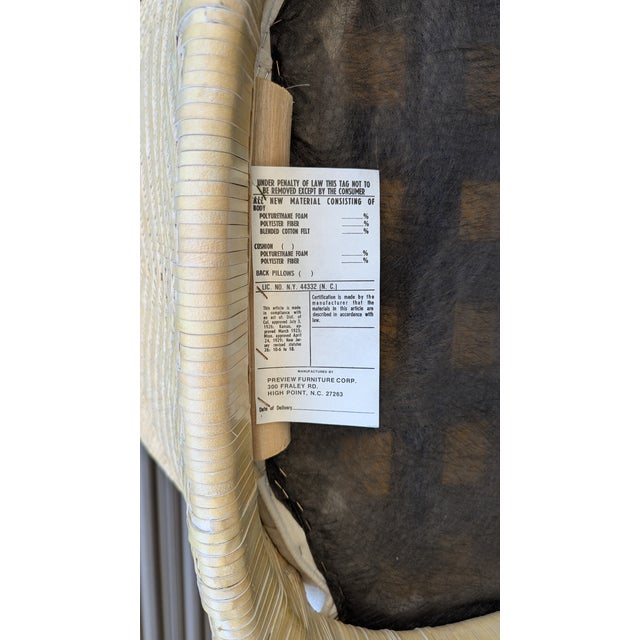 Cream Late 20th Century Cream Woven Leather Arm Chair With Linen Cushion by Preview For Sale - Image 8 of 9