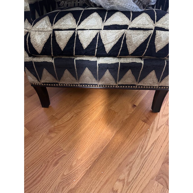 Black Bold Art Deco Black and Gold Luxe Lounge Chair For Sale - Image 8 of 8