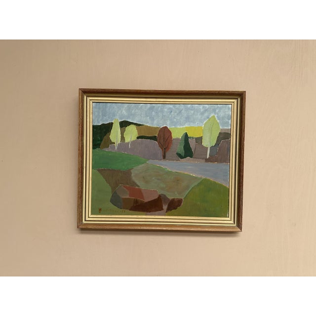 Carl‑einar Andersson, Trees and Fields, 1959, Oil on Panel, Framed For Sale - Image 15 of 18