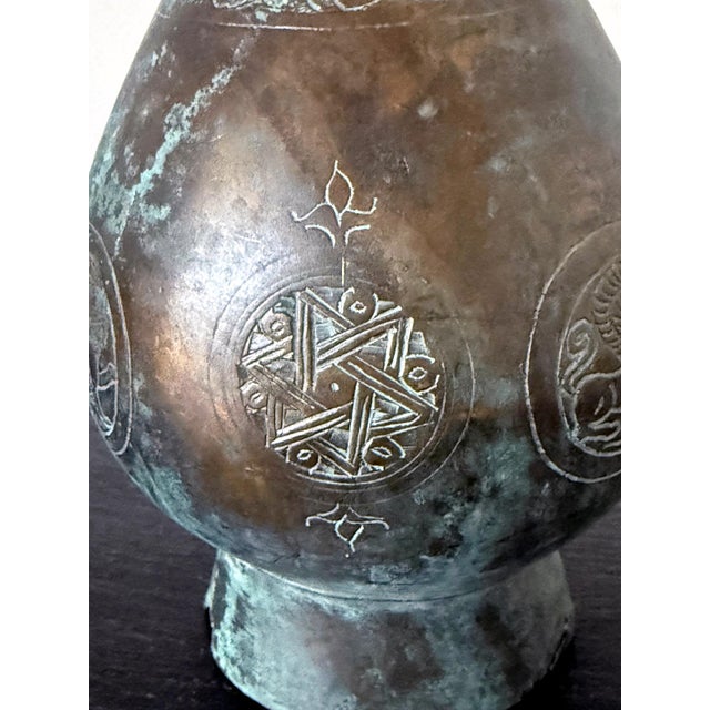 Medieval Islamic Bronze Ewer with Incised Motifs Seljuk Empire For Sale - Image 11 of 18