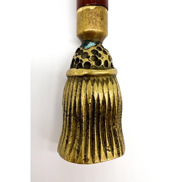 Vintage Wood and Brass Tassel Magnifying Glass For Sale - Image 9 of 10