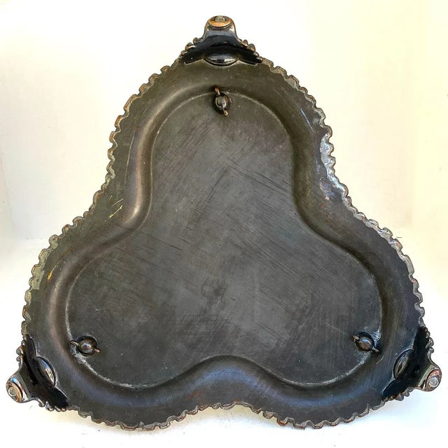 Antique Victorian Silverplate and Cut Glass Three-Bottle Decanter Tantalus Set For Sale In Denver - Image 6 of 11