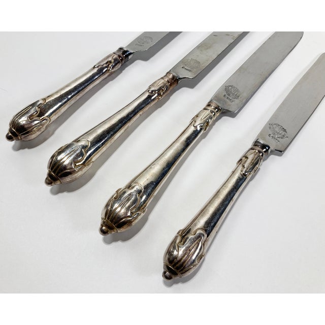 Vintage Vergeze by Source Perrier Collection Silver Plated Knives, Set of 4 For Sale - Image 4 of 6