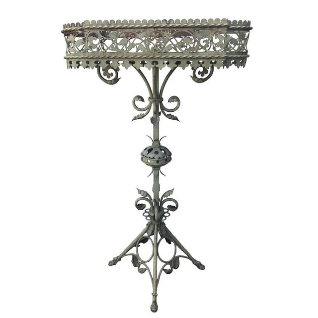 Art Nouveau Wrought Iron Garden Plant Stand, 1900s For Sale - Image 5 of 18