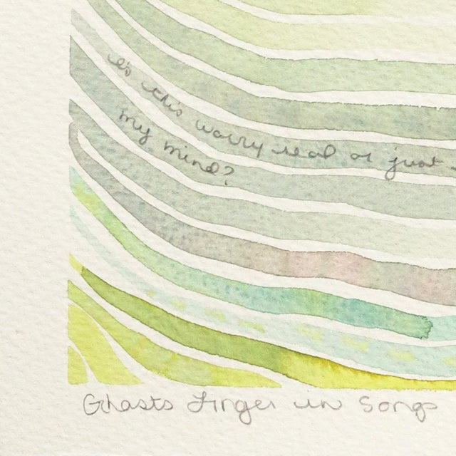Contemporary Ghosts Linger in Song - Original Atmospheric Watercolor Painting on Paper For Sale - Image 3 of 6