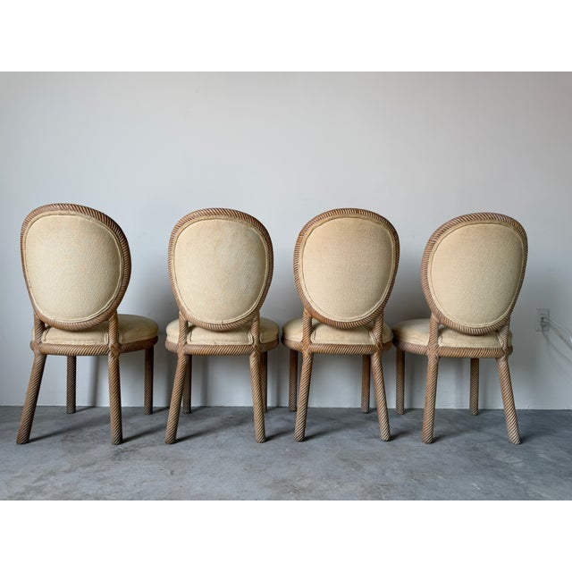 Italian F.lli Boffi Hollywood Regency Style Faux Rope Twist Dining Chairs – Set of 6 For Sale - Image 9 of 18