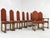 Antique French Wood and Red Fabric Chairs, Set of 8 For Sale - Image 12 of 12