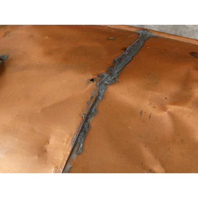 Large English 1930s Copper Braising Pan with Handles and Weathered Patina For Sale In Atlanta - Image 6 of 12
