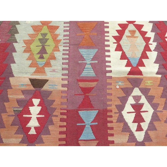 Tribal 1960's Vintage Handmade Kilim Rug - 54" X 119" For Sale - Image 3 of 10