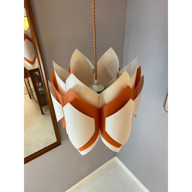 Plastic Hanging Lamp Ballet in Orange & White by Lars Schiøler for P.J. Høyrup For Sale - Image 7 of 11