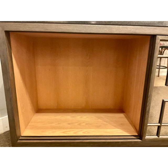 Hickory White Asian Modern Phillip Sliding Door Cabinet For Sale - Image 10 of 11