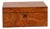 Antique English Burl Walnut Box With Red Painted Interior For Sale