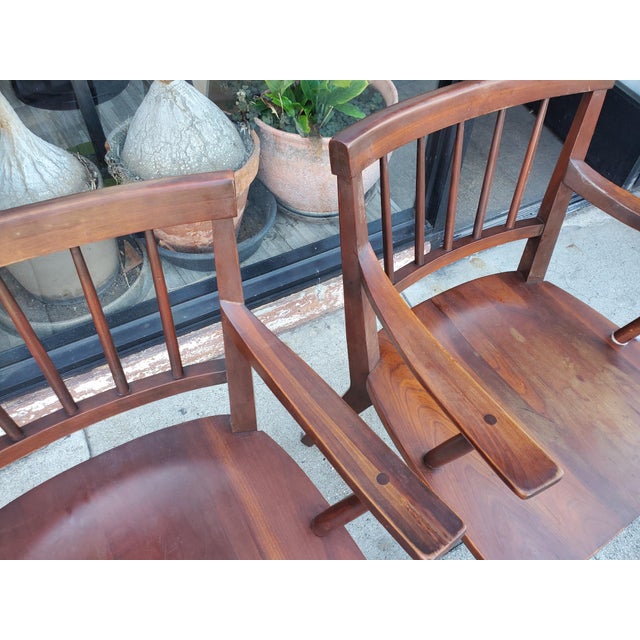 1950s Pair of Cherry Wood Chairs For Sale - Image 13 of 13