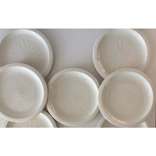 Franciscan China 1970s Coastal Chic Franciscan Sea Sculptures Stoneware Luncheon Plates, Set of 8 For Sale - Image 4 of 11