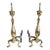 Restored Chippendale Style Vintage Brass Andirons- A Pair For Sale